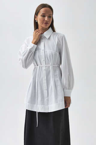 Stitch Detailed Yoke Shirt White - 8