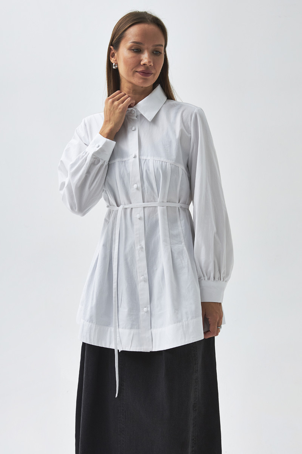 Stitch Detailed Yoke Shirt White - 8