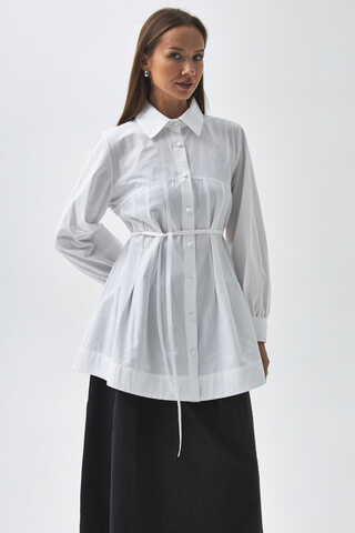 Stitch Detailed Yoke Shirt White - 1