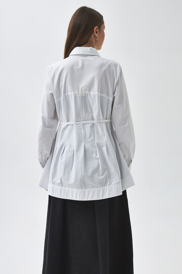 Stitch Detailed Yoke Shirt White - 9