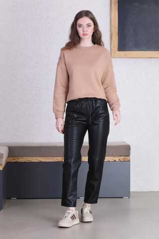 Seam Marked Leather Trousers Black - 2