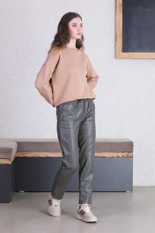 Seam Marked Leather Trousers Gray - 3