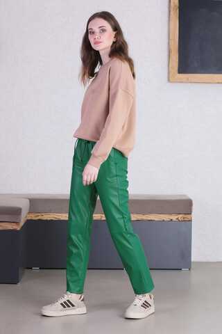 Seam Marked Leather Trousers Green - 5