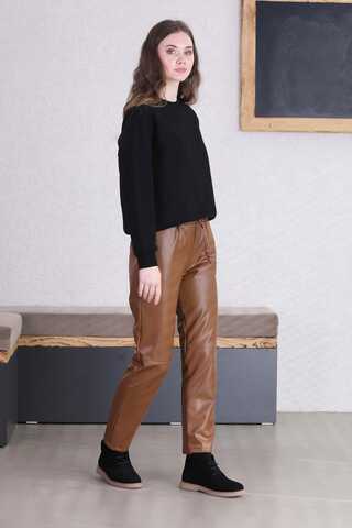 Seam Marked Leather Trousers Tan - 5