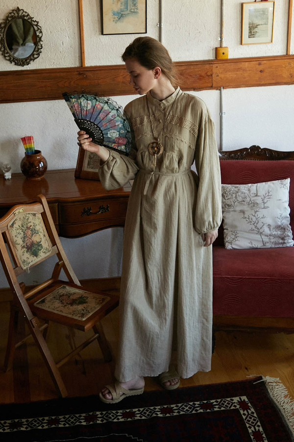 Stone Lace Yoke Dress - 11