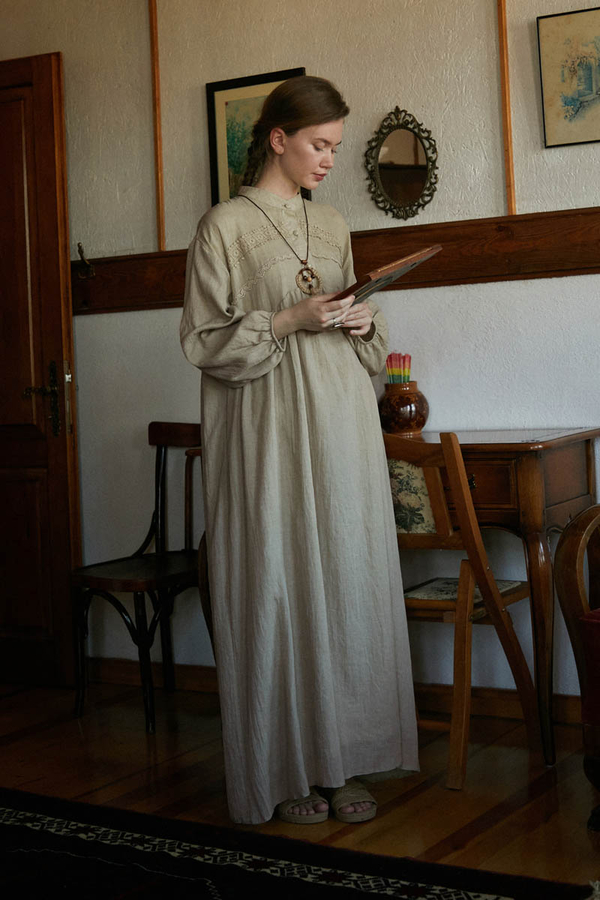 Stone Lace Yoke Dress - 3