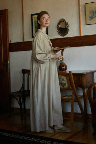 Stone Lace Yoke Dress - 4