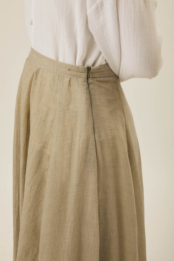 Stone Relaxed Skirt with Stitch Details - 15