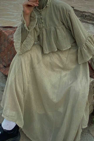 Stone Relaxed Skirt with Stitch Details - 2