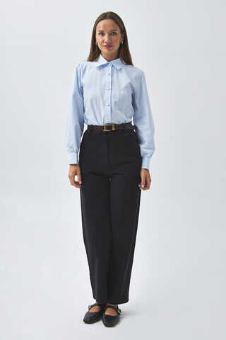 Straight Fit Denim Pants Black - 1