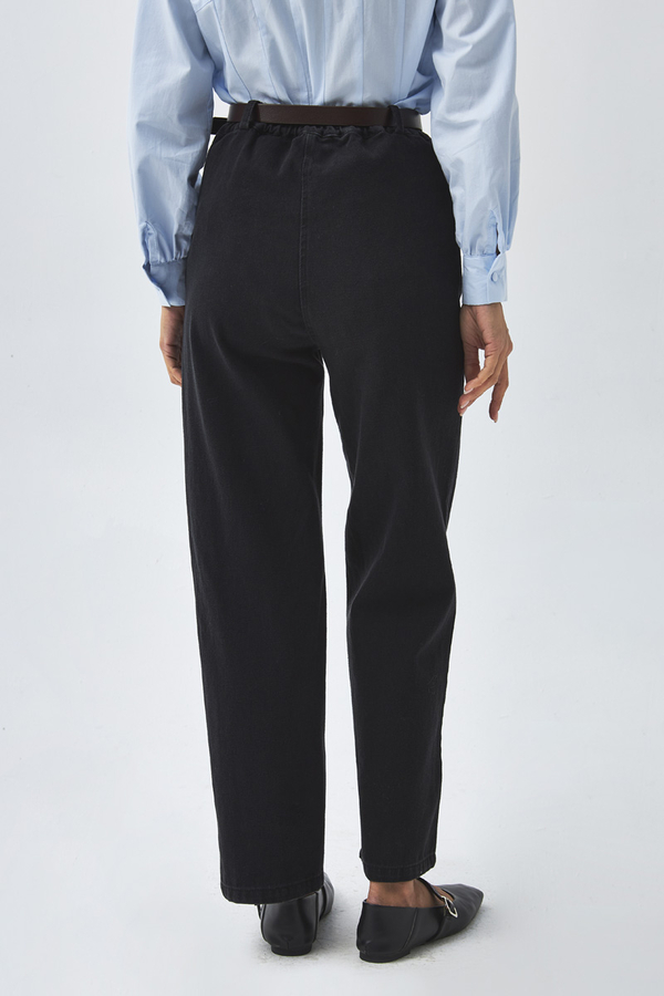 Straight Fit Denim Pants Black - 8