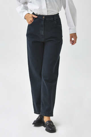 Straight Fit Denim Pants Dark Blue - 6