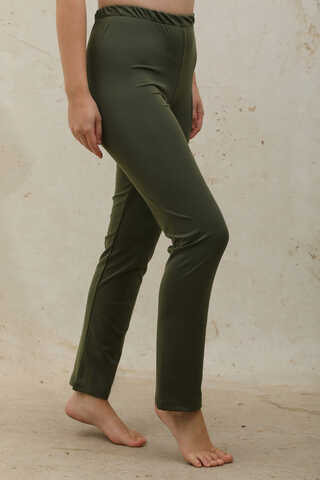 Straight-Leg Legging Swimsuit Khaki - 1