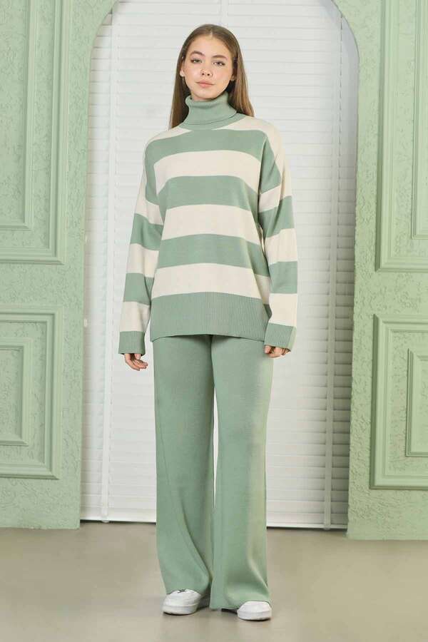 Striped Knitwear Suit Mint 