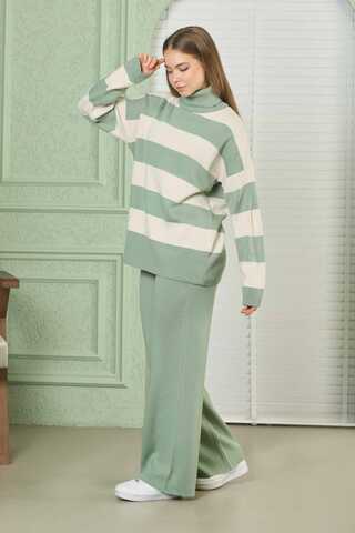 Striped Knitwear Suit Mint - 2