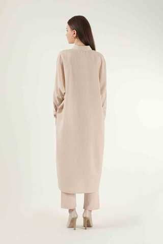 Striped Long Tunic Shirt Mink - 5