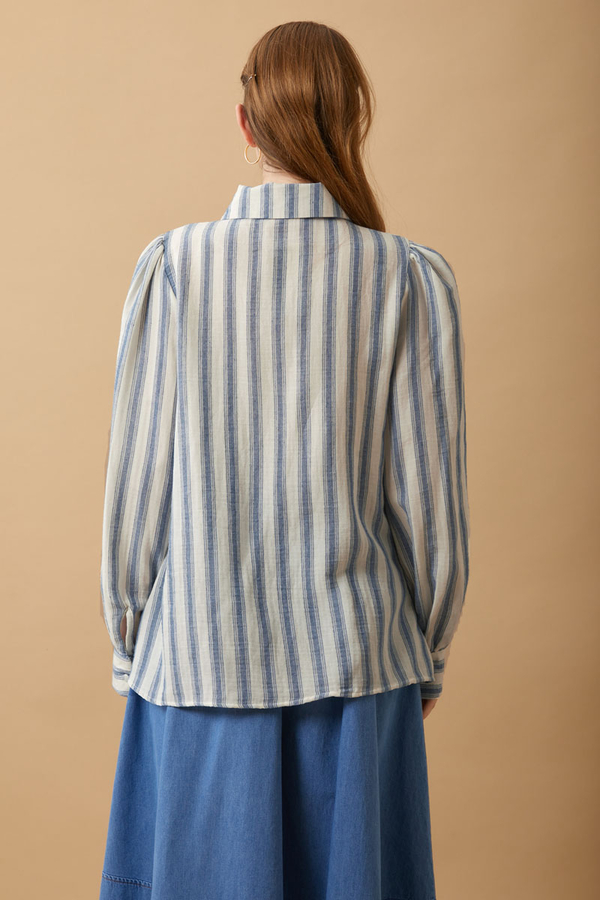 Striped Muslin Shirt Indigo - 10