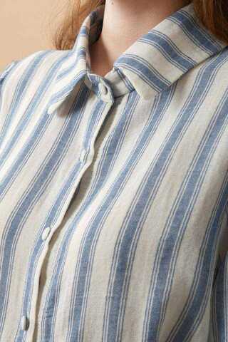 Striped Muslin Shirt Indigo - 8