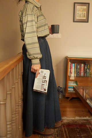 Striped Printed Sweatshirt Earth Green - 6