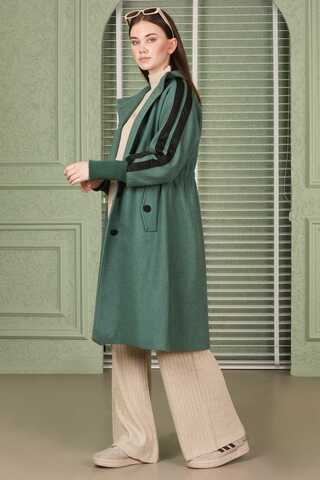 Striped Sleeve Stamp Coat Mint - 3