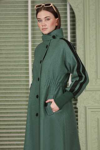 Striped Sleeve Stamp Coat Mint - 6
