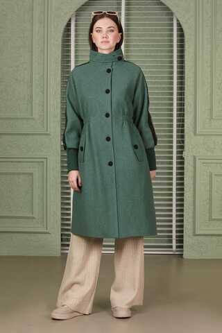 Striped Sleeve Stamp Coat Mint - 1
