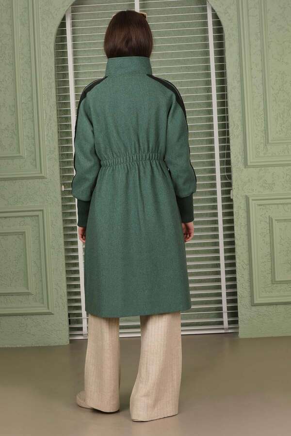 Striped Sleeve Stamp Coat Mint - 7