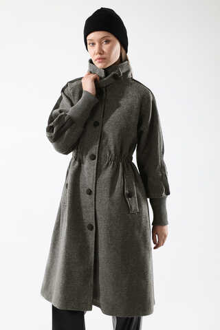 Striped Sleeve Stamp Coat Smoked - 2