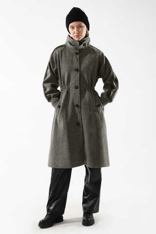Striped Sleeve Stamp Coat Smoked - 5