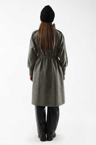 Striped Sleeve Stamp Coat Smoked - 6