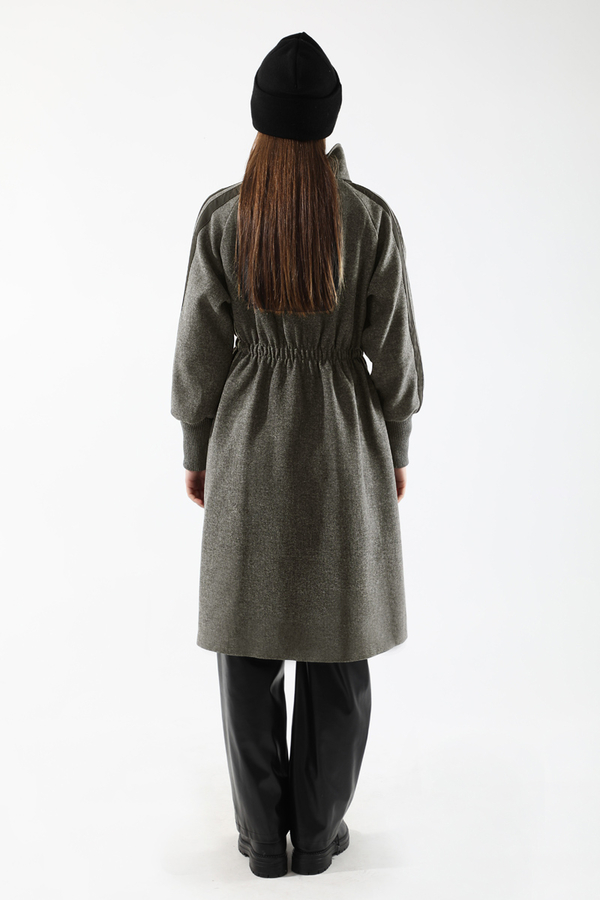 Striped Sleeve Stamp Coat Smoked - 6