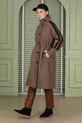 Striped Sleeve Stamp Coat Soil - 3