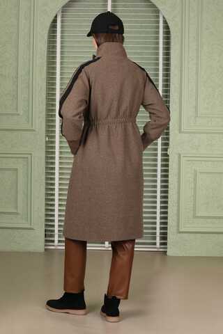 Striped Sleeve Stamp Coat Soil - 5