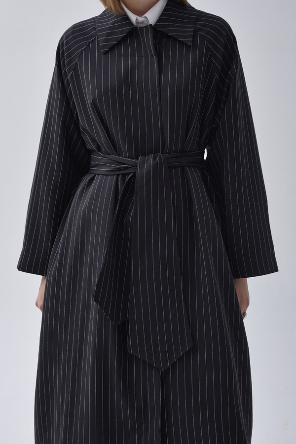 Striped Trenchcoat Black 