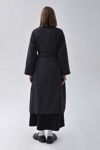 Striped Trenchcoat Black - 7