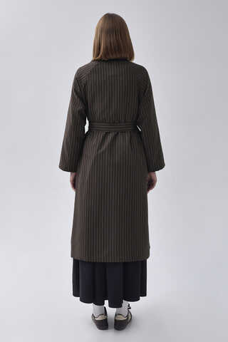 Striped Trenchcoat Brown - 8