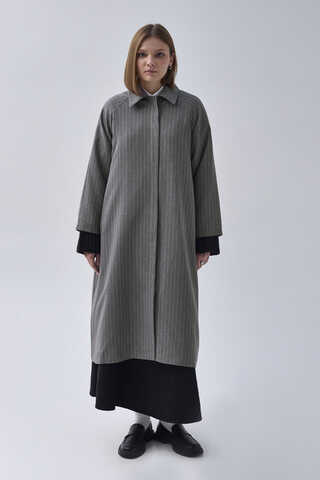 Striped Trenchcoat Grey - 7