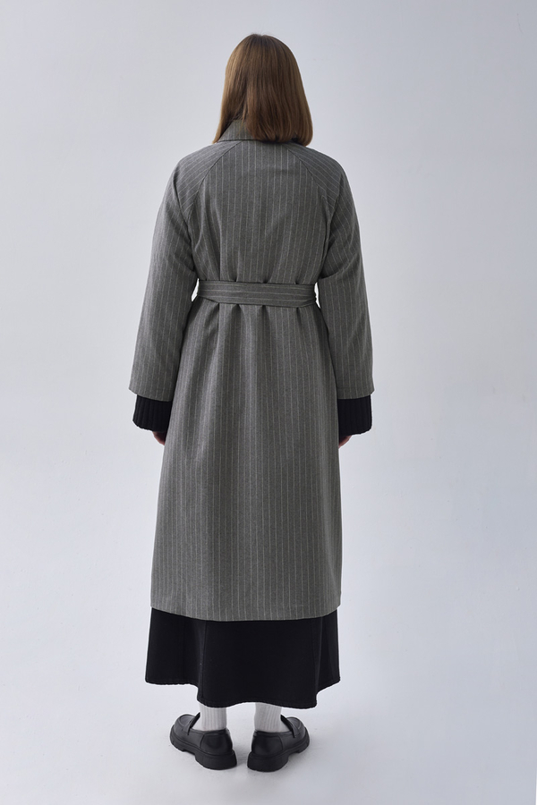Striped Trenchcoat Grey - 8