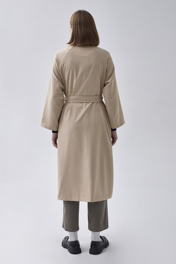 Striped Trenchcoat Stone - 7