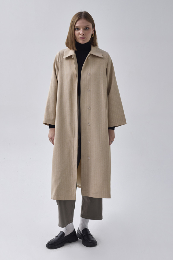 Striped Trenchcoat Stone - 6