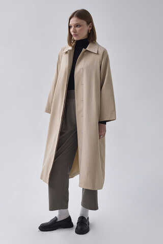 Striped Trenchcoat Stone - 3