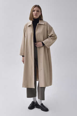 Striped Trenchcoat Stone - 1