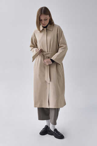 Striped Trenchcoat Stone - 5