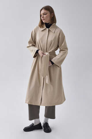 Striped Trenchcoat Stone - 2