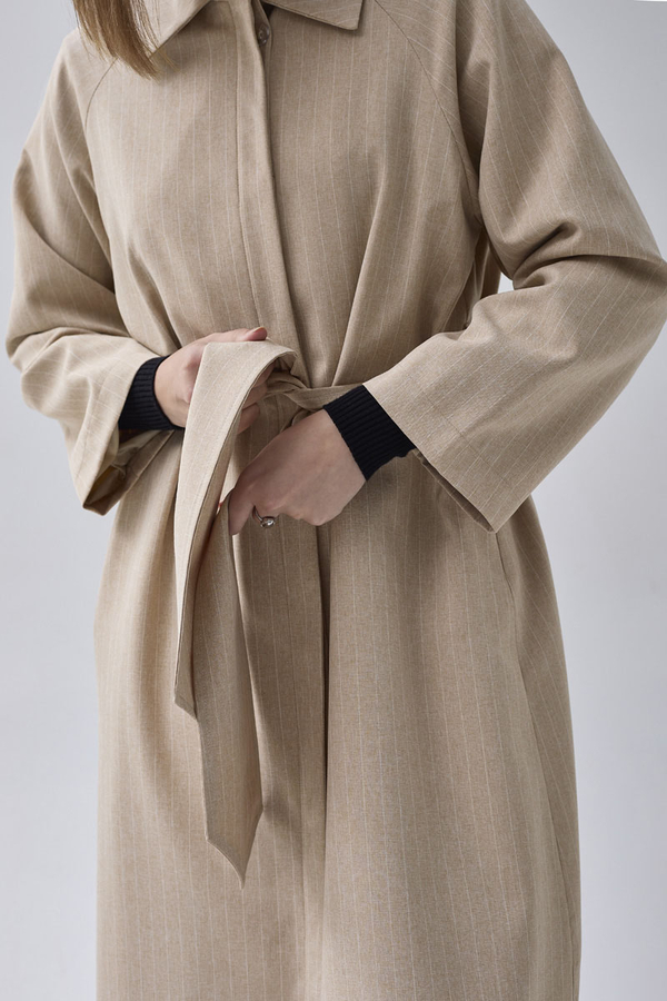 Striped Trenchcoat Stone - 4