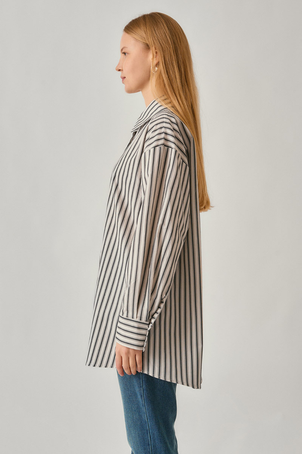 Striped Tunic Shirt Anthracite - 11