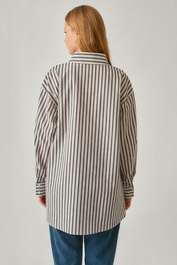 Striped Tunic Shirt Anthracite - 13
