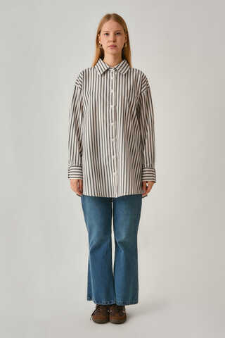 Striped Tunic Shirt Anthracite - 10
