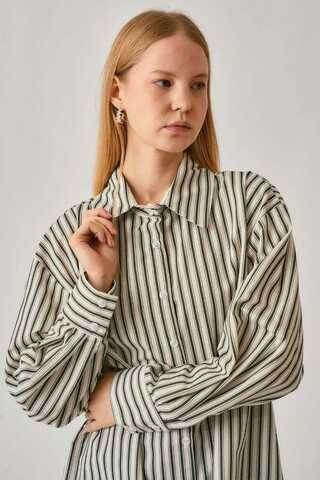 Striped Tunic Shirt Khaki - 2