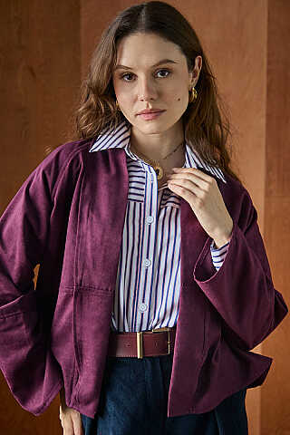 Süet Ceket Bordo - 4